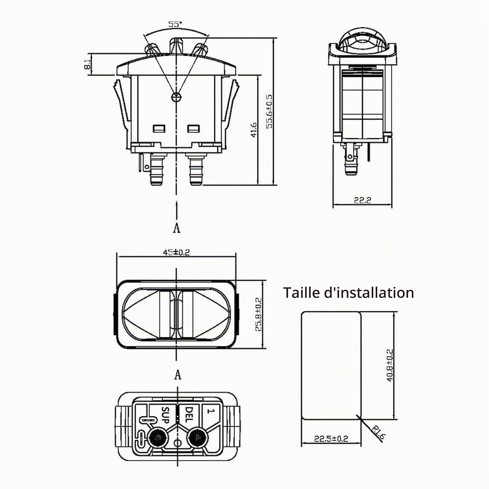 OUKENS Commutateur d'activation de ressort pneumatique, commutateur de commande de suspension pneumatique, soupape de levage de siège de cabine électrique