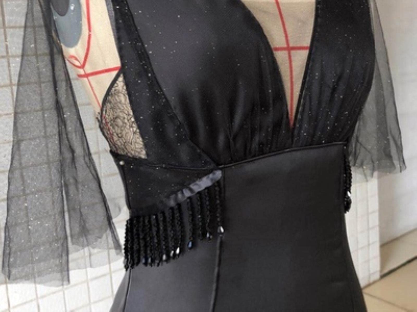 Pendentif En Cristal De 0,9 M Avec Franges En Dentelle Pour