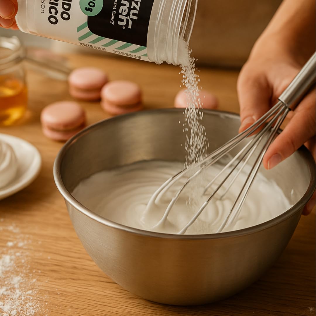 Azucren, Acido Citrico Alimentario, Perfecto para Reposteria, Potenciador del Sabor y Cobservante Natural, Ideal para Fondant, Mermeladas, Glaseados, Limonadas y Mas, 90 Gramos