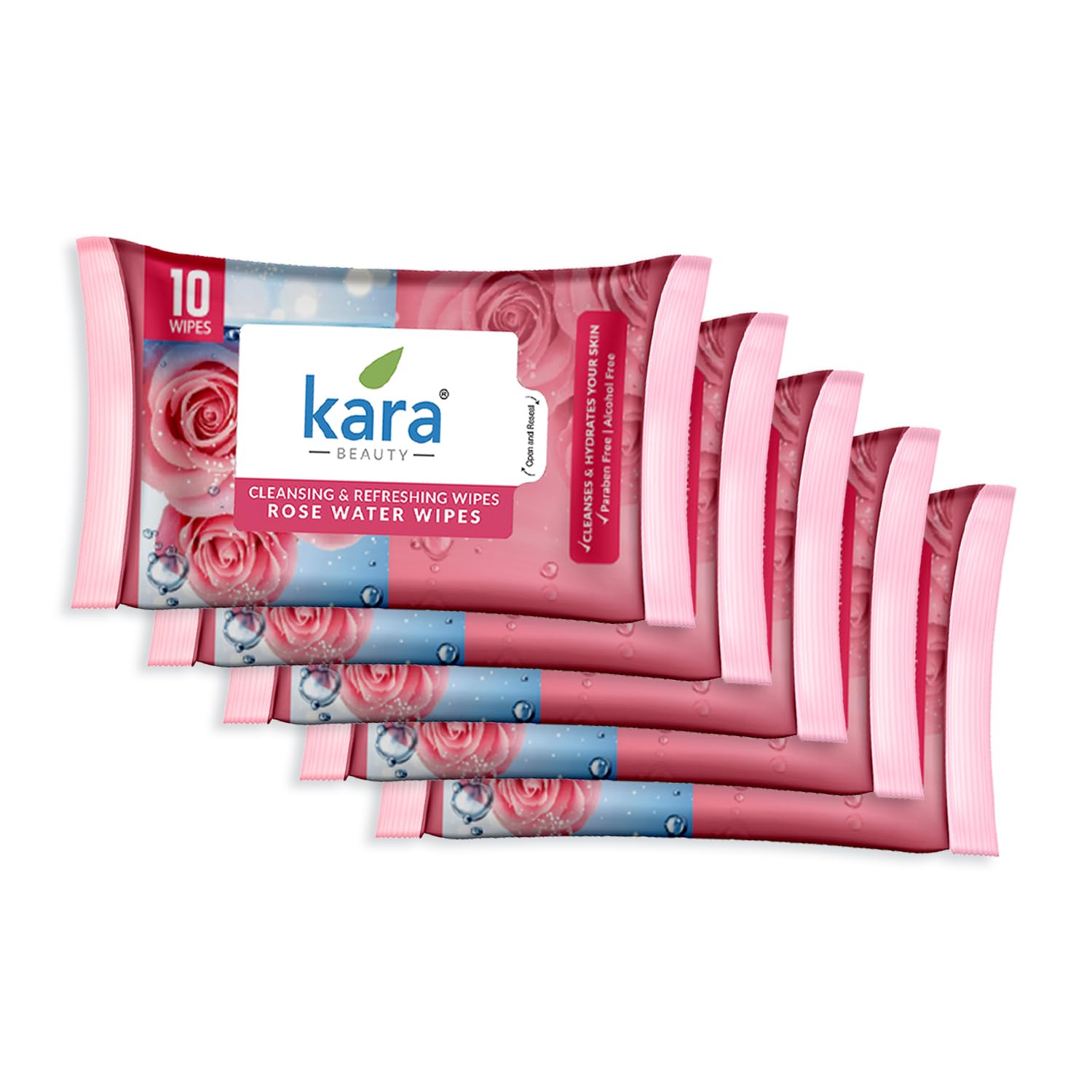 kara Rose water Face Wipes for Oily & Acne Prone Skin | 10 Wipes Pack | Oil Control Cleansing Wet Wipes Removes Dirt Oil Makeup | Alcohol Free, Dermatologically Tested Travel (Pack of 3)-picture-41