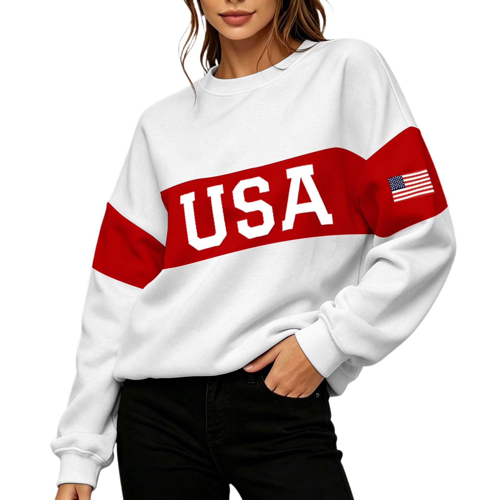 Sudadera de otoño/Invierno con Estampado de Letras, sin Capucha, Sudadera Informal de Forro Polar para Uso Diario, Elegante y cómoda, Mujer, Look Moderno