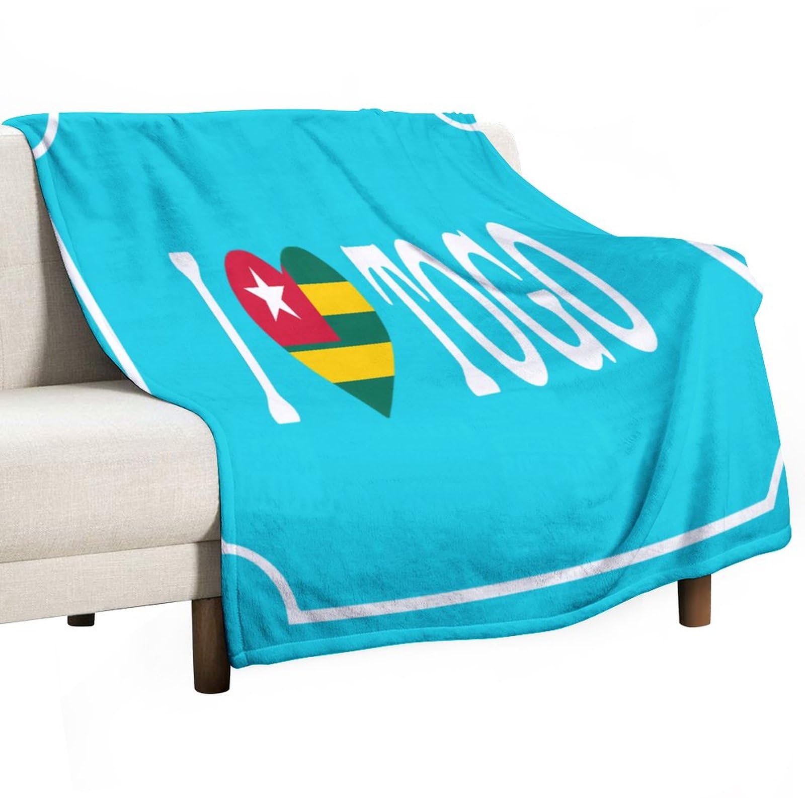 Plaid polaire I Love Togo couverture flanelle pour canapé