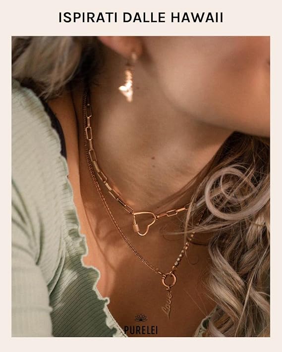 Purelei Charm Zodiac necklace (argento) – Collana donna in resistente acciaio inossidabile – Collanina donna con ciondolo – lunghezza 50 cm – impermeabile