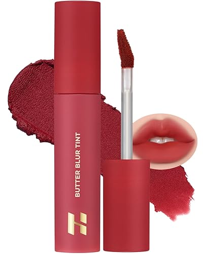 HOLIKA HOLIKA Butter Blur Lip Tint (05 CHILL) - Tinte labial mate coreano, labios ligeros de alta pigmentación, maquillaje de labios aterciopelado y