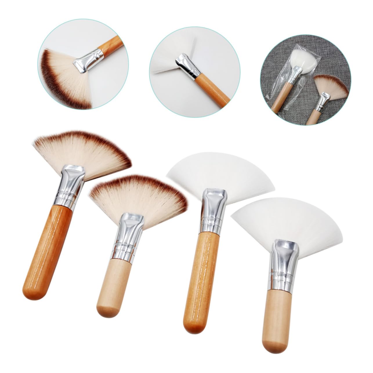 Didiseaon 12 Piezas brocha para polvos sueltos brocha para maquillaje resaltadores pinceles maquillaje para tratamientos faciales cepillar iluminadores maquillaje constituir