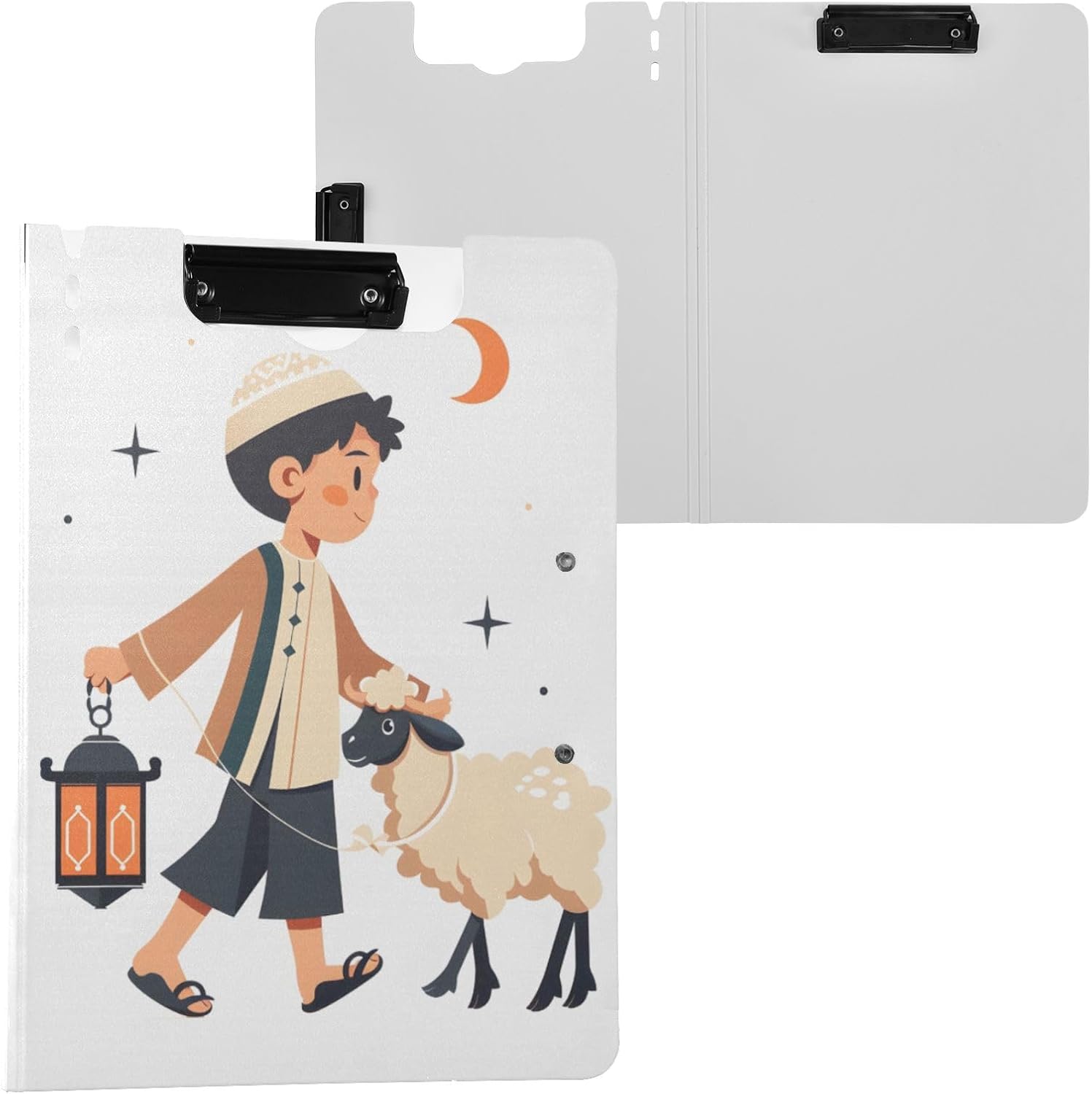 Sheep Anime Folding Clipboard Folder Binder Clip Board with Double Low Profile Clip Waterproof for Business Office 360° Foldable