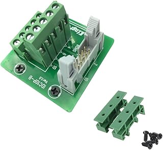 Sysly IDC10 2x5 Pins Male Header Breakout Board Terminal Block Connector with Simple DIN Rail Mounting feet