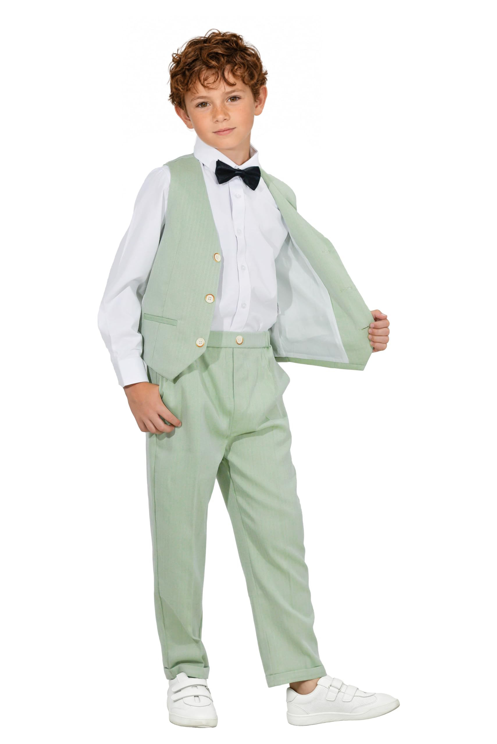 LOLANTA Costume de Cérémonie 4 pièces pour Garçon, Ensemble de Gilets, Vêtements d'occasion pour Les fêtes d'anniversaire et de Mariage des Enfants 2-13 Ans