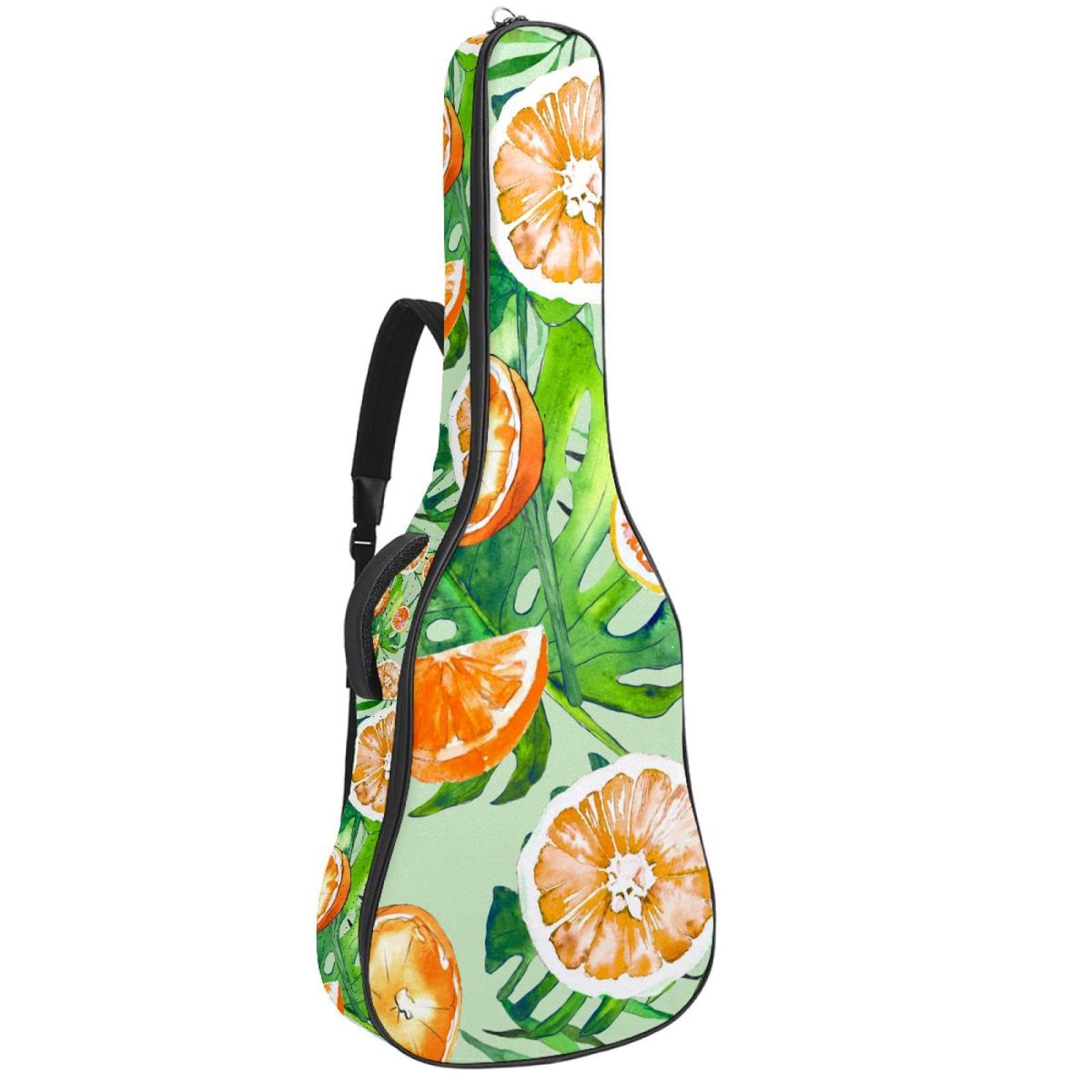 Torba na gitarę akustyczną wodoodporny plecak na gitarę grubo miękko wyściełany mandarynka klasyczna obudowa na gitarę, wielobarwny, 42.9x16.9x4.7 in, Organizer do torby