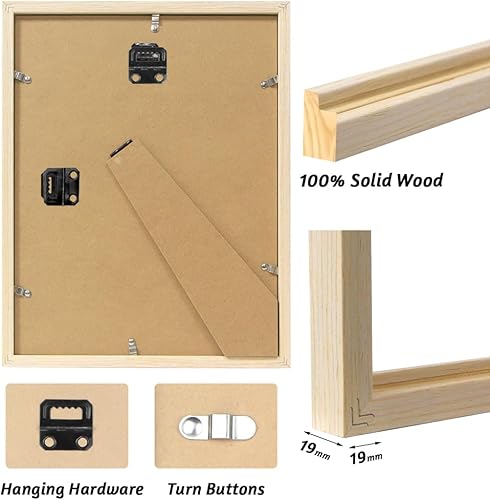Miniatura 2 de Kilarero Juego de 6 portarretratos de 8 x 10, hechos de madera maciza cubierta por plexiglás de 5 x 7 pulgadas con paspartú o de 8 x 10 pulgadas sin