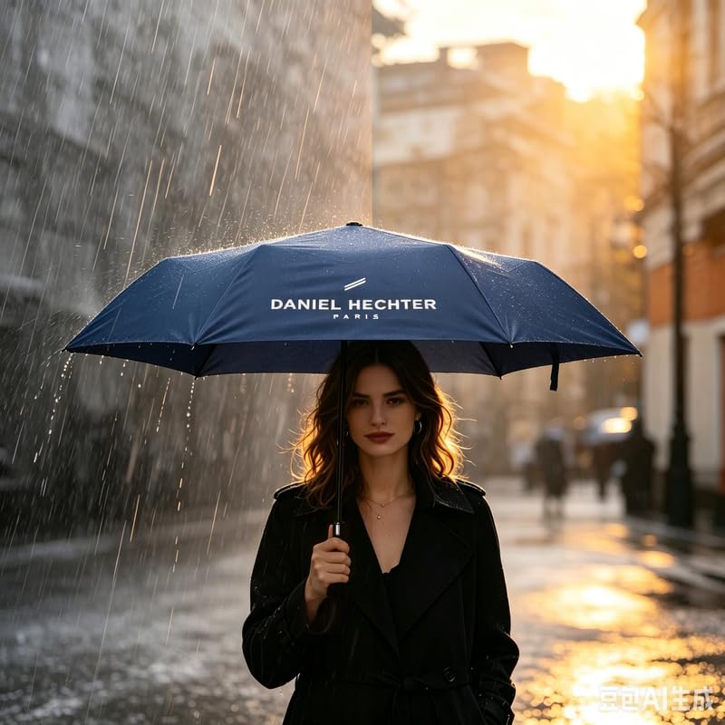 Image of Daniel Hechter Paris Folding Umbrella for Men & Women, Auto Open & Close, Lightweight Compact Design, 37 Inch Water Resistant Canopy, Portable Travel Umbrella for Rain & Sun - DHRUM01