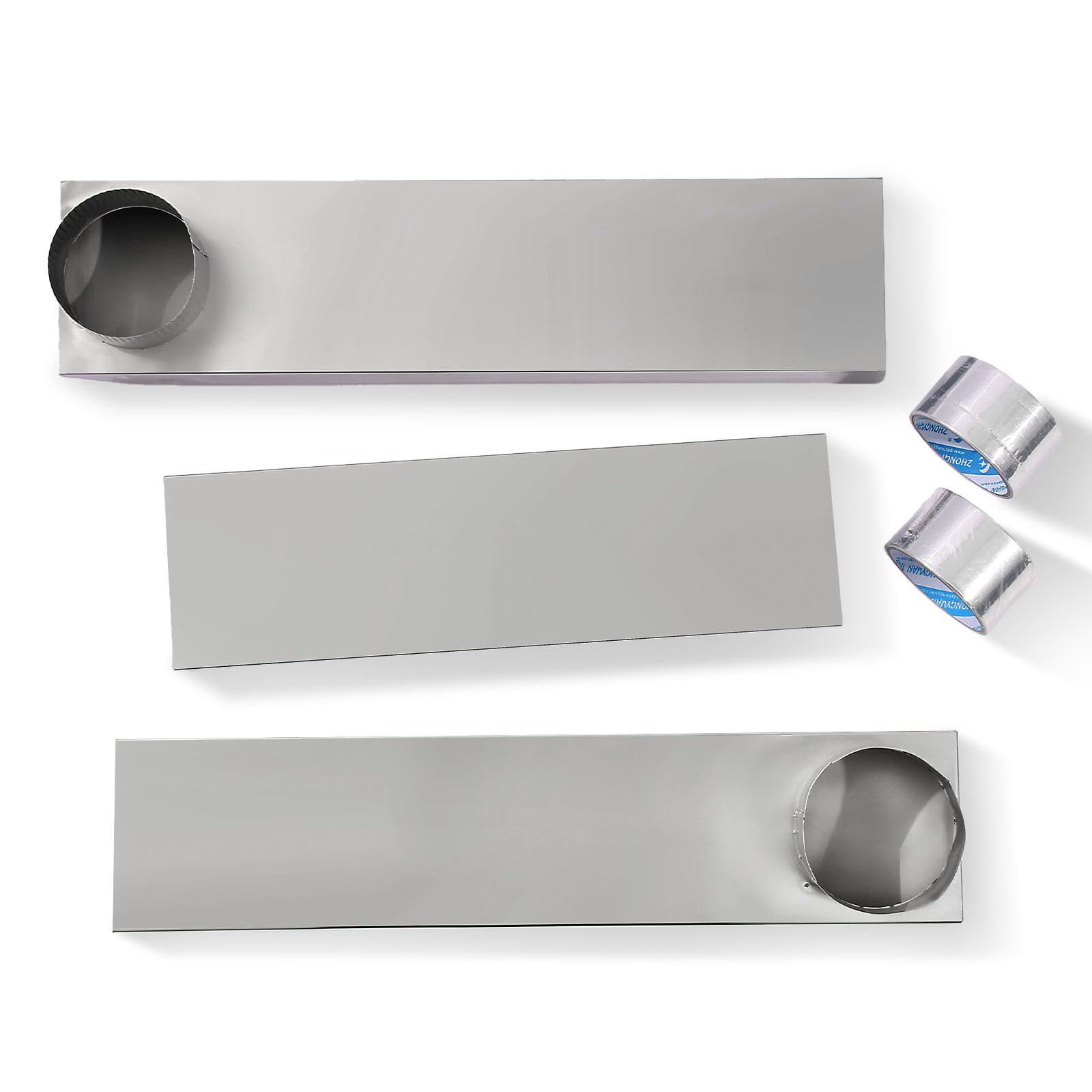 Kit de periscopio de ventilación telescópico para secadora de acero inoxidable mejorado, manguera de ventilación plana ajustable de 25 a 55 para espacios reducidos, universal, compatible con Whirlpool, LG y Samsung, 2 cintas de aluminio de repuesto OEM.