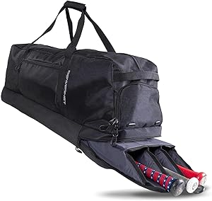 PowerNet Pro Duffle Bag, Softball Baseball Bag, Baseball Gear Bag, Baseball Bat Bag with Internal Bat Sleeves, Baseball Bags with Padded Strap & Pockets