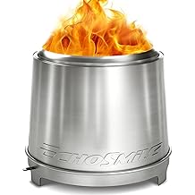 EchoSmile 18" Smokeless Firepit for Outdoor, Stainless Steel Wood Burning Fire Pit with Adjustable Airflow, Three-Layer Combustion, Removable Ash Pan, Portable Fire Pit with Carrying Bag for Outside