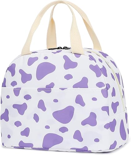 Miniatura 14 de Lonchera para niñas y mujeres, reutilizable, aislada, para la escuela, el trabajo, picnic (lunares)