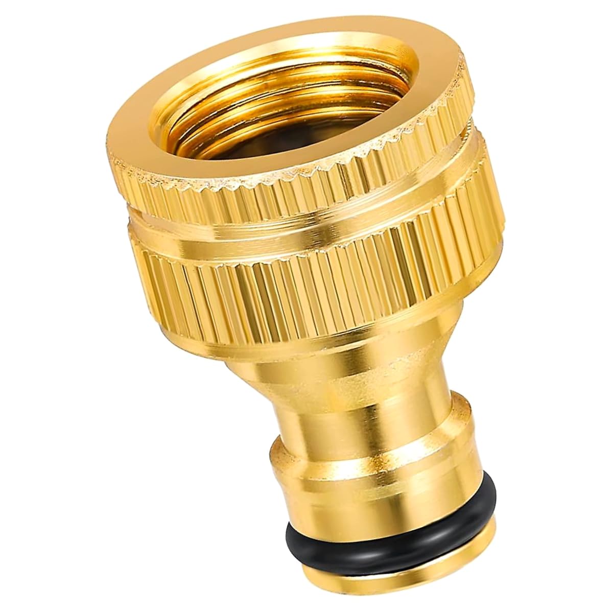 SolaDirect Premium Brass Hose Tap Connector - 3/4 Inch & 1 Inch BSP Two-in-One Garden Hose Fitting, Durable and Corrosion-Resistant, Easy to Install with O-Ring Rubber for Secure Fit