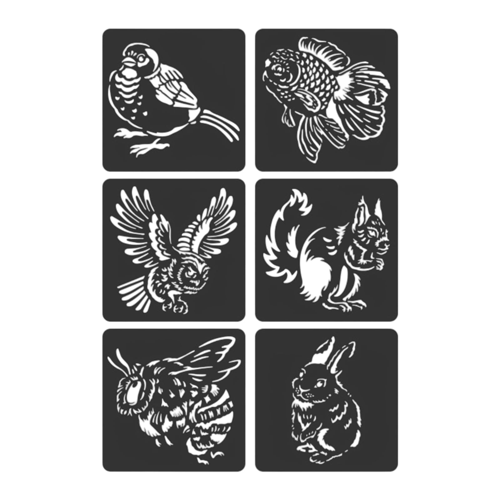 alloneslife 6 Pcs Zoos Theme Stencils Template Drawing Stencils Hollow Out Painting Animal for Art Projects Zoos Theme Drawing Stencil