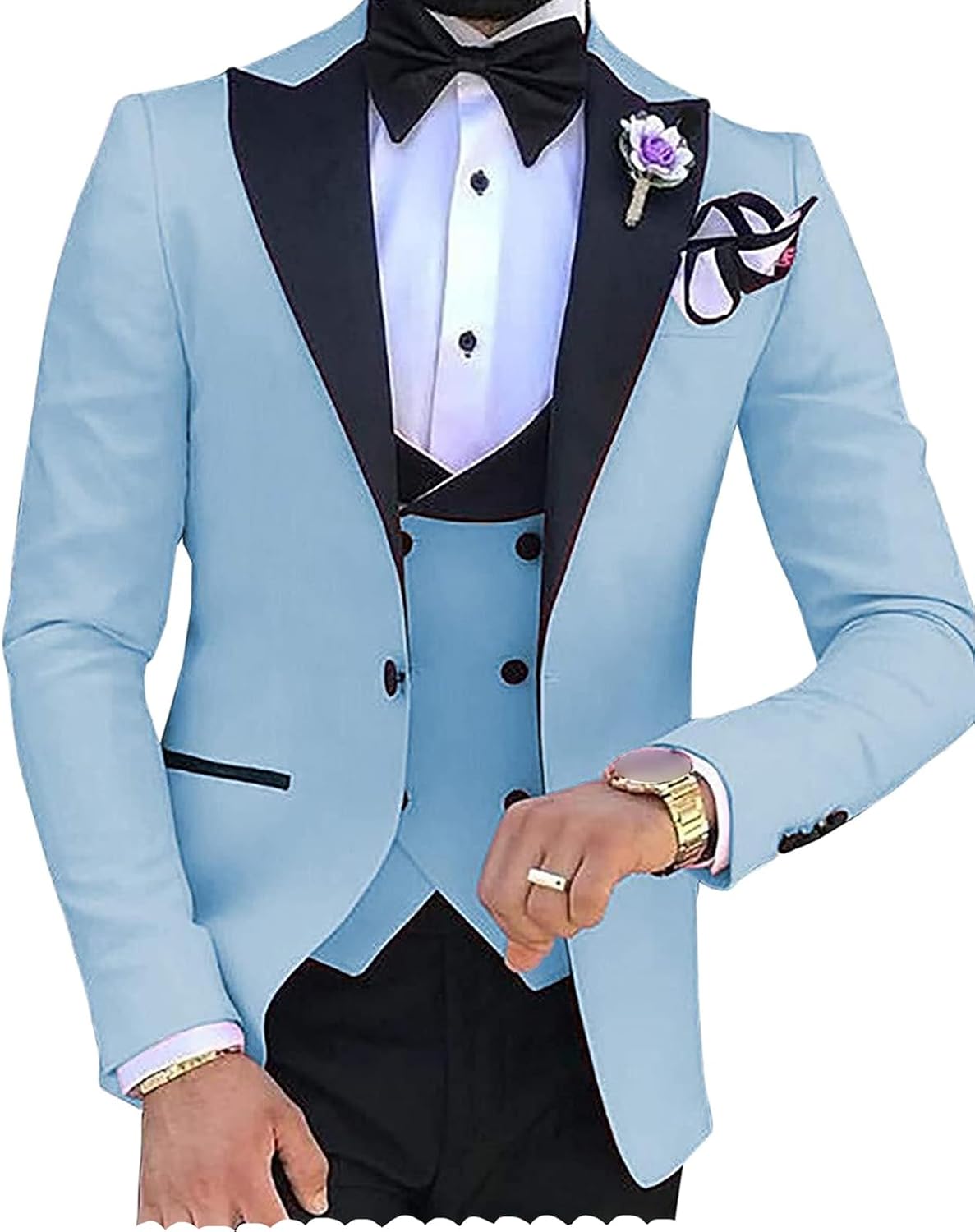 Tuxedo for Men Slim Fit Wedding Tuxedo for Men Peak Lapel Prom Party Suit 3 Piece Blazer Vest Pants