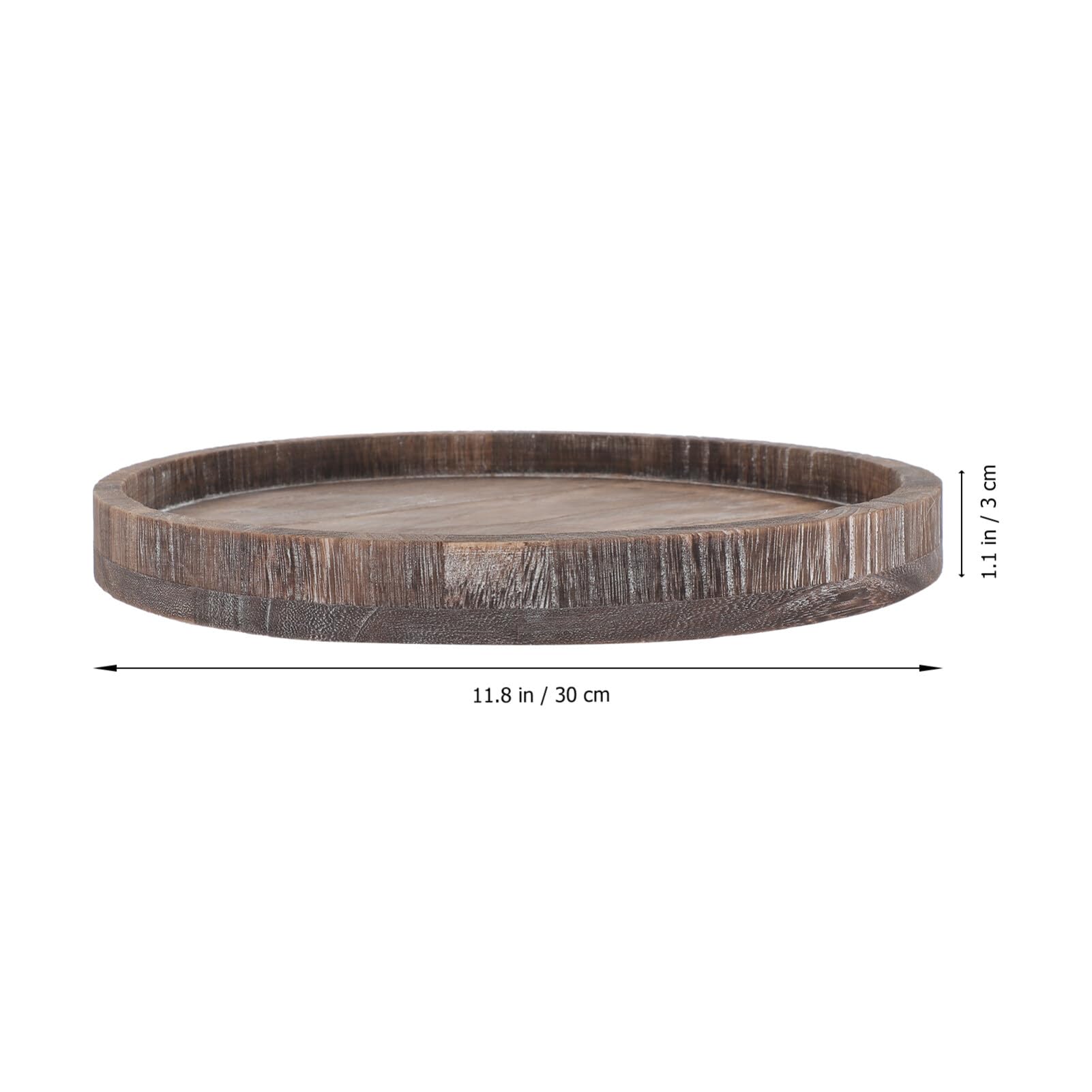 Cabilock 2pcs Rustic Wooden Trays Serving Plates for Coffee Table Makeup Organizer Bathroom Vanity Decorative Centerpieces - Image 4