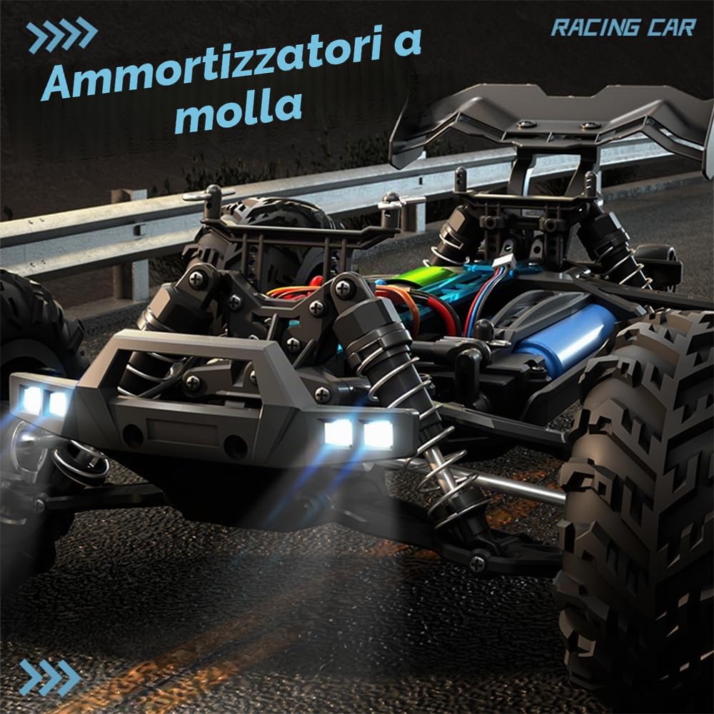 X-Verse SG116 MAX 1:16 Auto Telecomandata Professionale, Impermeabile RC Auto 80KM/H 4WD RC Alta Velocità Offroad con Motore Brushless per Adulti (3 Batterie)
