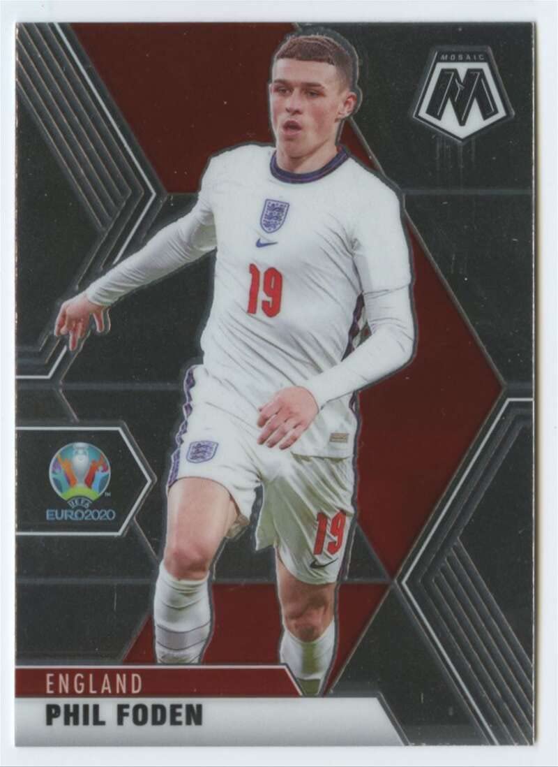 2020-2021 Panini Mosaic UEFA Euro #102 Phil Foden England Official Soccer Futbul Trading Card (Stock Photo shown, card is Near Mint to Mint Condition)