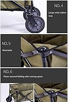 Vista 6 de Carro de jardín portátil, todo terreno, plegable, resistente, con ruedas grandes, para playa, compras, jardín