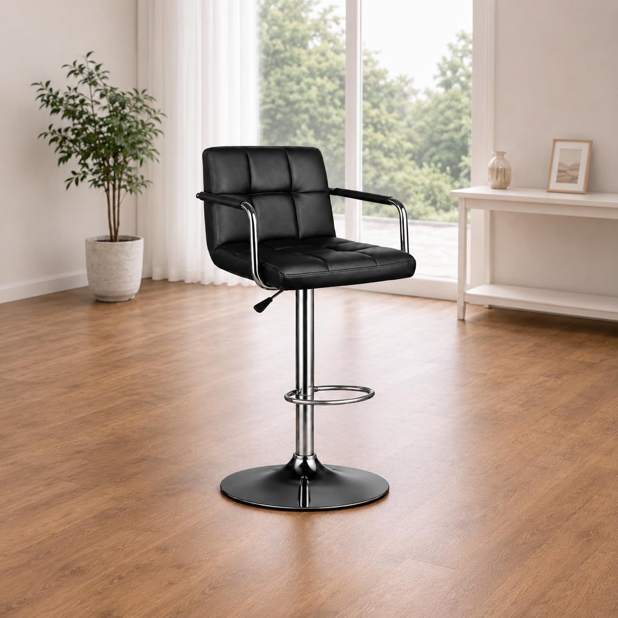 NGFC Modern Handle Bar Stool Chair with Height Adjustable Sleek and Stylish Grey Leatherette Bar Chair for Doctor/Kitchen Stool/Office Stool/Chair/Café/Cafeteria Stool/Metal Bar Stool-image-42
