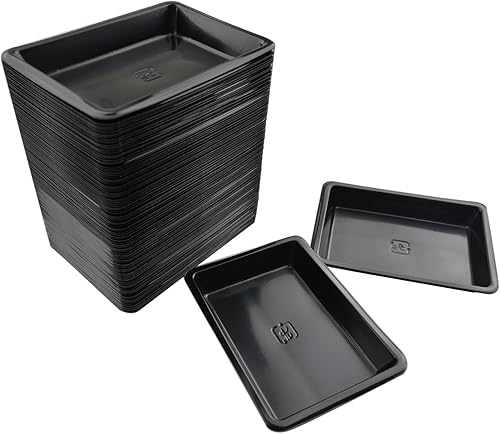 Paquete de 100 platos rectangulares de plástico para salsa de soja, platos desechables para salsa, platos de salsa de sushi caliente, juego de