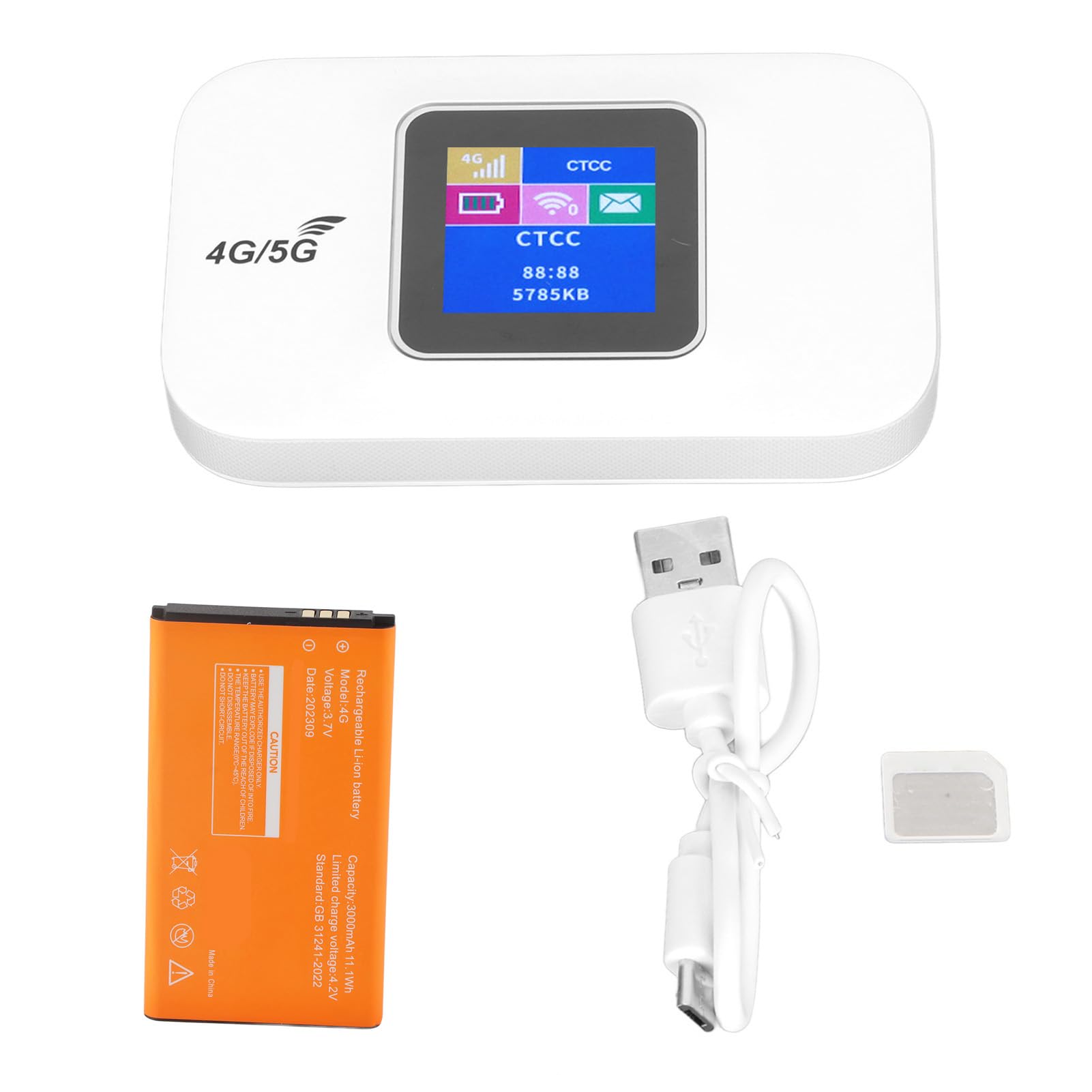 Cuifati 4G WiFi Router 150Mbps Micro SIM Kartensteckplatz mit 3000mAh