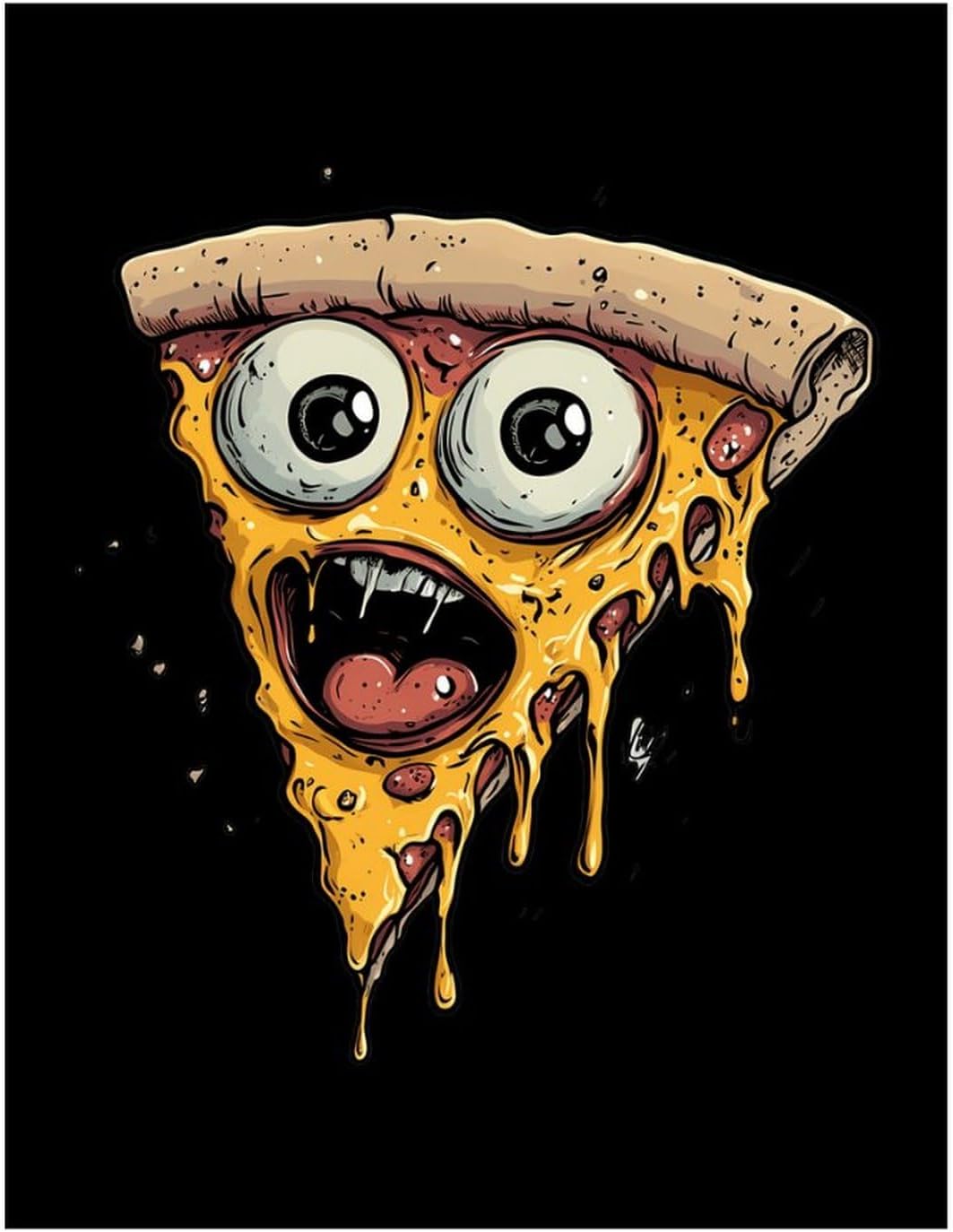 A Slice of Pizza Diamond 5D Painting Kits with Frame DIY Full Round Drill Gem Art Crafts for Home Wall Decor 16 X 20in White Wood 40 * 50cm