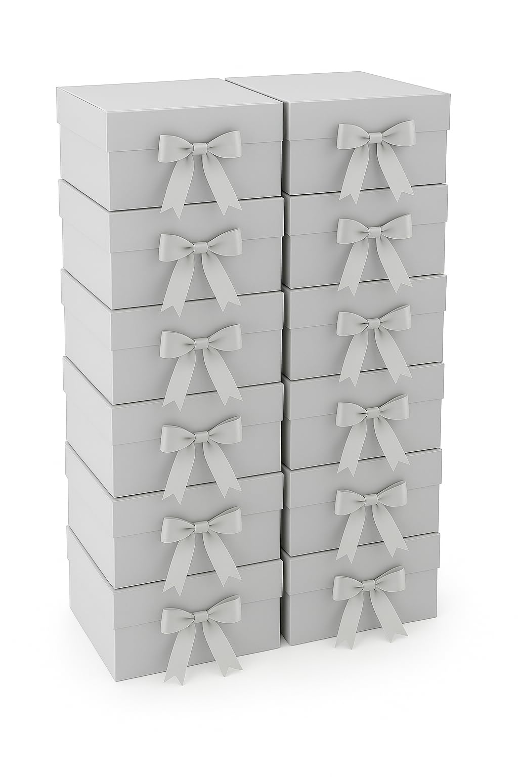 Awestuffs Premium Silver Gift Boxes for Gift Packaging, Reusable Decorative Gift Boxes (23 x 16 x 10 cm) for Hampers, Weddings, Birthdays, Festivals & Corporate Gifts (Pack of 12)