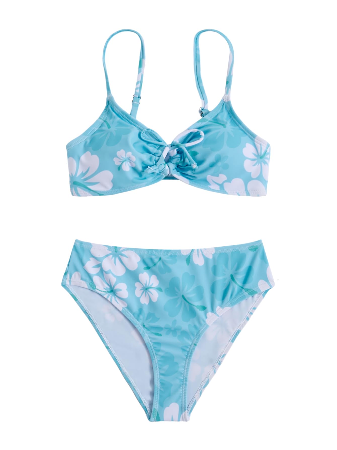 COZYEASE Girls' 2 Piece Ditsy Floral Print Triangle Bikini Swimsuit