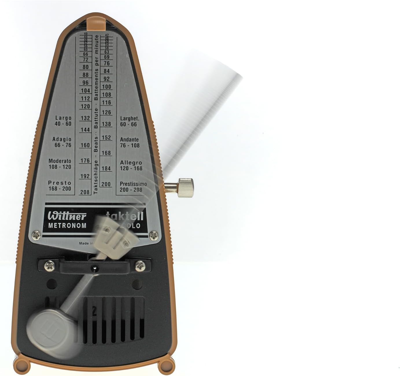 WITTNER 835 Taktell Piccolo Metronome, Light Brown