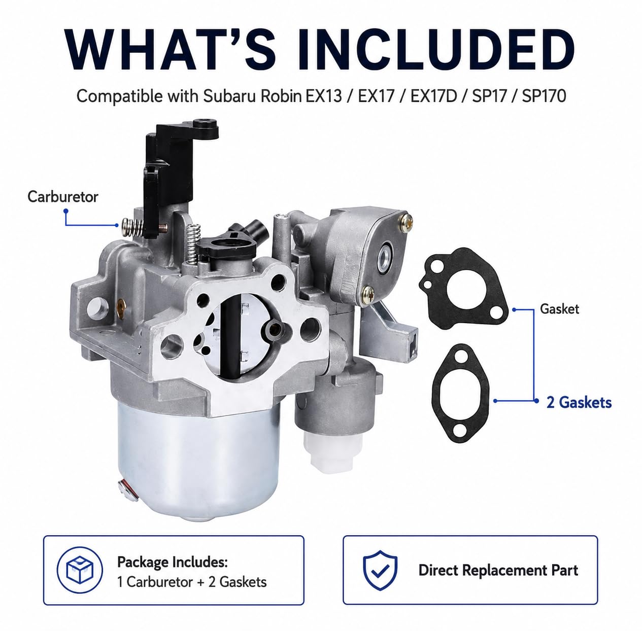 Amazon.com: Hoypeyfiy Carburetor with 2 Gaskets, Compatible with