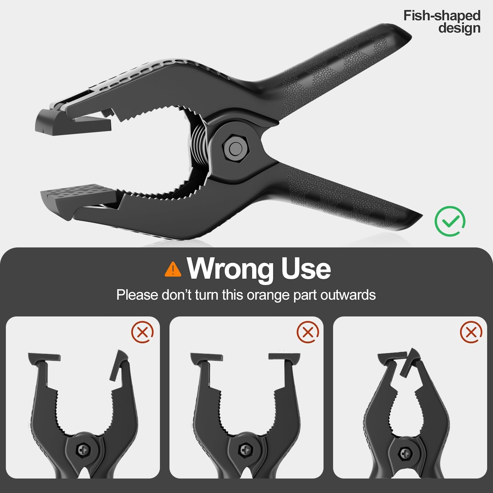 AKOLAFE 16PCS Plastic Spring Clamps 6 Inch Photo Backdrop Clips Clamps Set Balloon Arch Clips For Backdrop Stand Large Spring Clips Heavy Duty Black Muslin Clamp For Woodworking Crafts Pool Cover Tarp