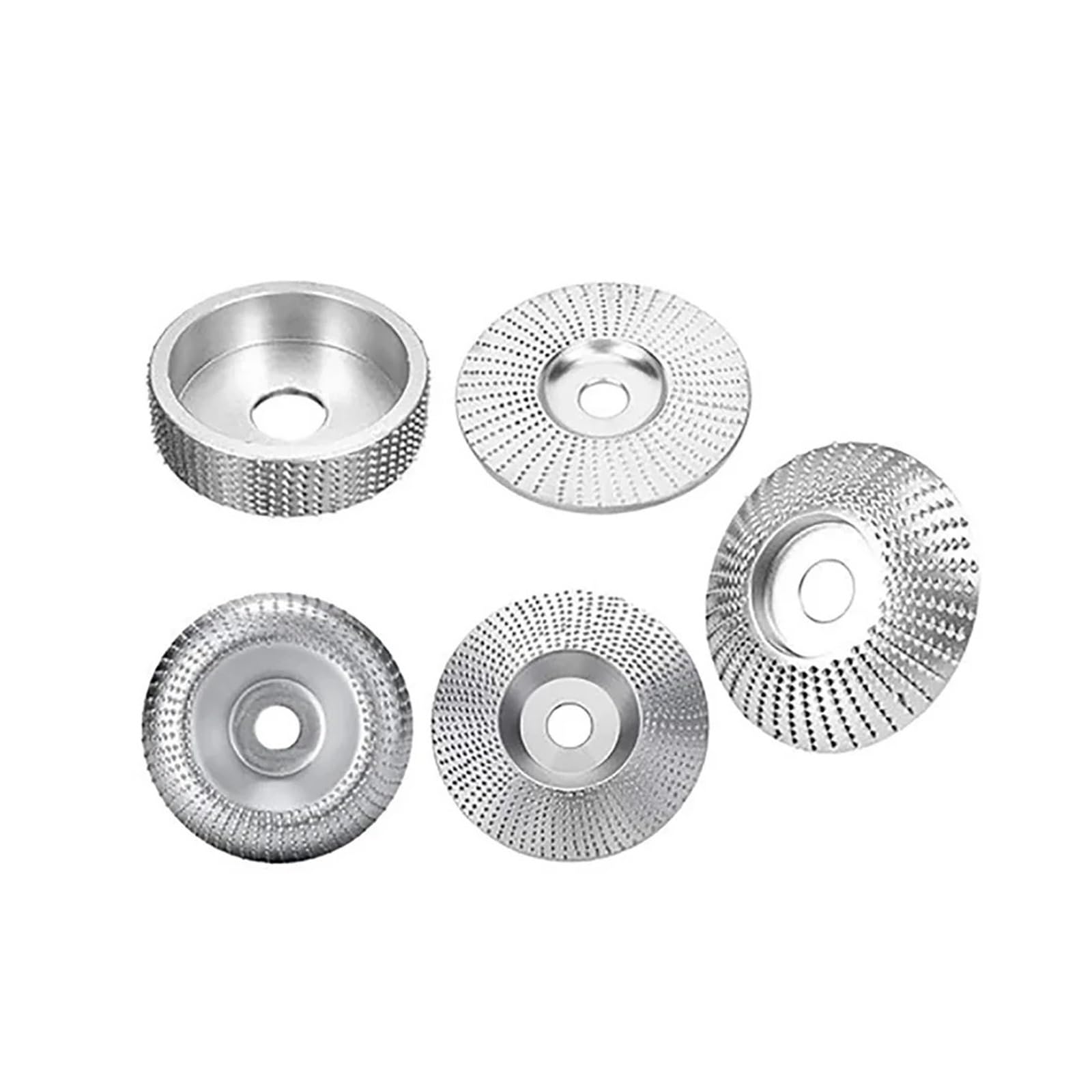 5 szt. tarcz szlifierskich do drewna, szlifierka kątowa, tarcza polerska, tarcza obrotowa, otwór 22 mm, narzędzie do rzeźbienia w drewnie, tarcze ścierne(Silver)