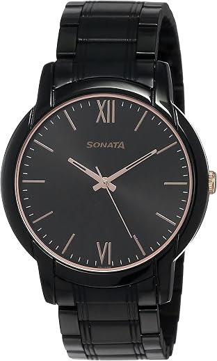 Sonata Beyond Gold Analog Black Dial Men's Watch-NN77031KM03/NP77031KM03