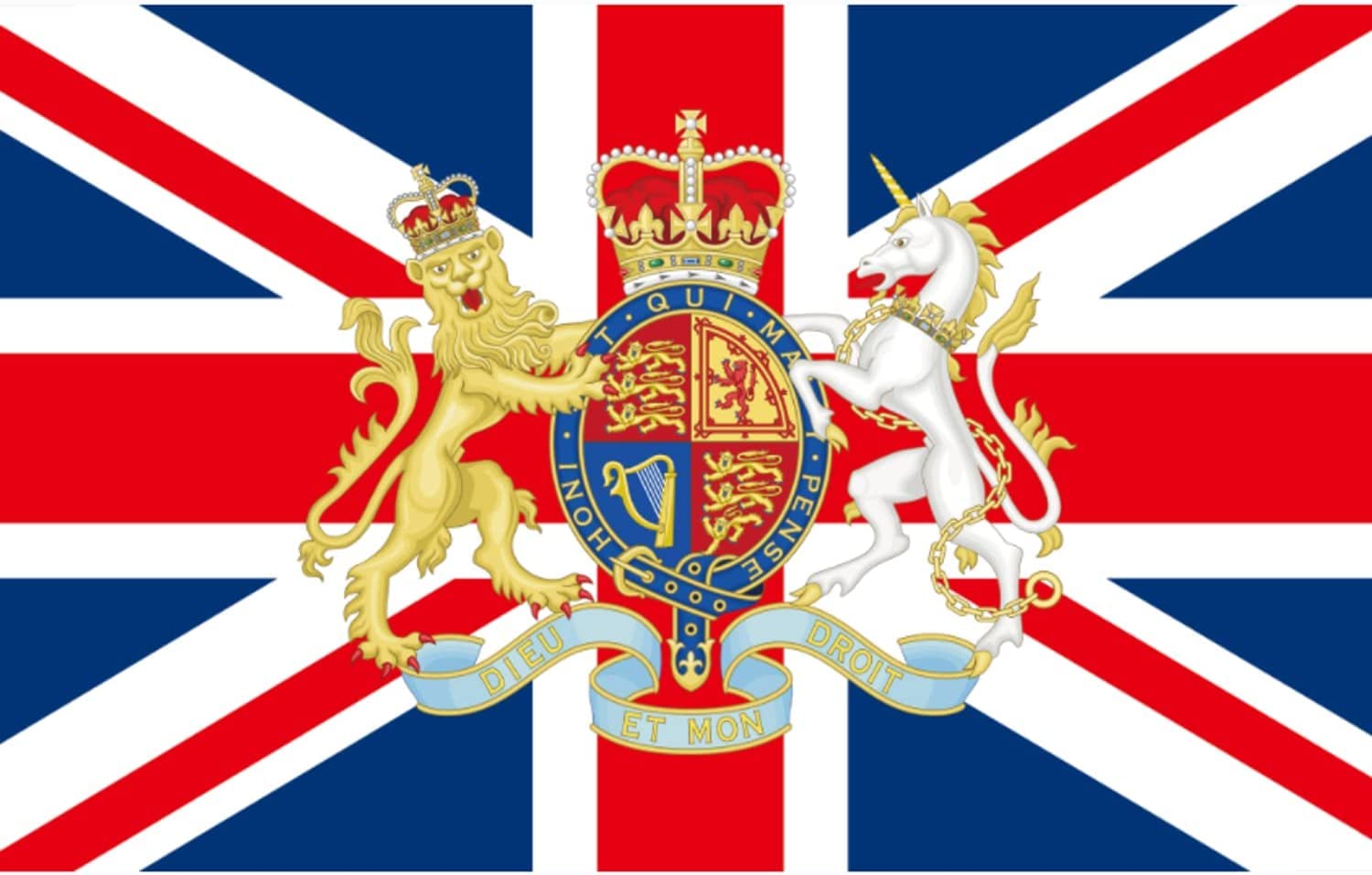 Union Jack Flaggen-Set Mit Ausziehbarem Mast – 152 X 91 Cm, Inkl. Halterung Für Königskrönung & Straßenpartys