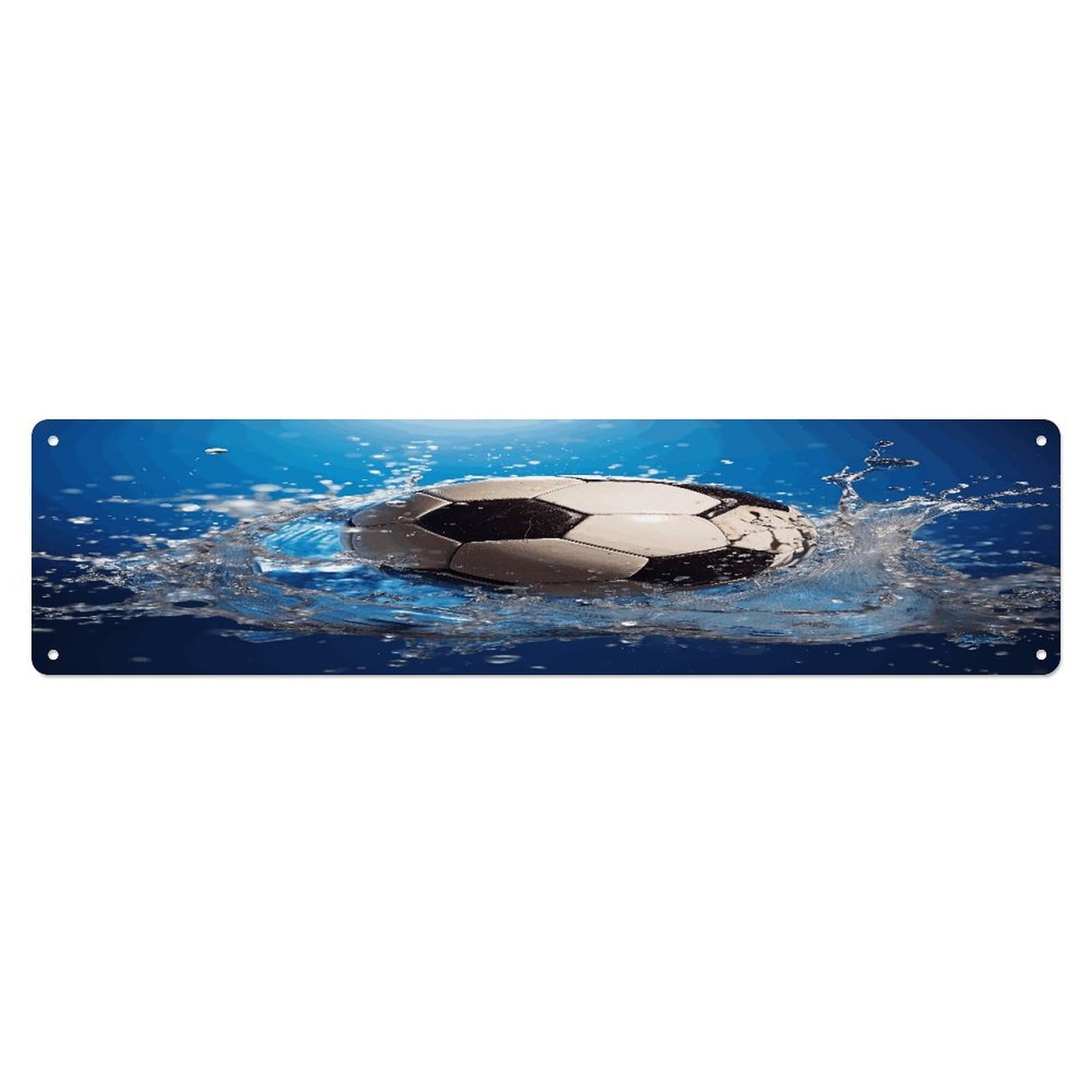 Adfgyerh Style Soccer Ball Water Wall Decor Aluminum Waterproof. Plaque, Practical Gift,Sign 15.7X3.9 Inch Poster,For Home, Office, Business, Garage– Indoor/Outdoor