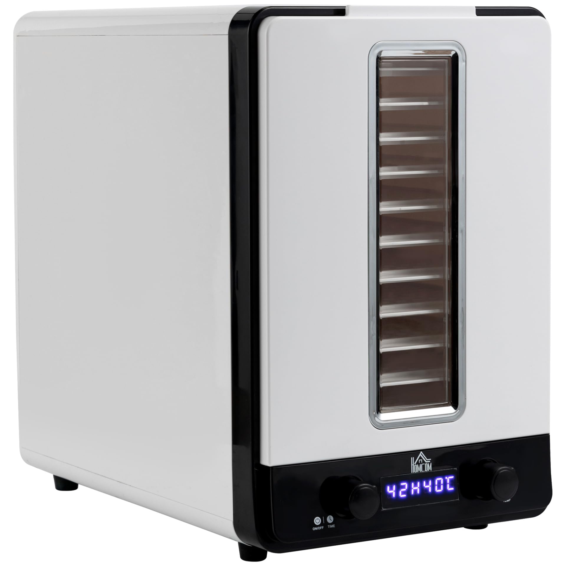 Homcom White 11 Tier Food Dehydrator With Adjustable Temperature Timer Lcd Display In