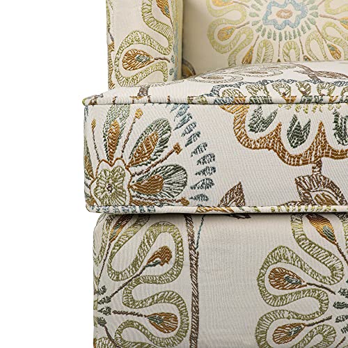 QHITTY Mid Century Upholstered Accent Armchair with Wood Legs and Thick Cushion, Modern Accent Chair High Back Rest and Armrest, Leisure Single Sofa Chair for Bedroom/Home Office (Sun Flower) - Image 4