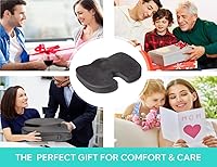 Vista 7 de foverhom Cojín de asiento de gel para sentarse de forma prolongada, cojín de silla de oficina para aliviar el dolor de coxis, antideslizante