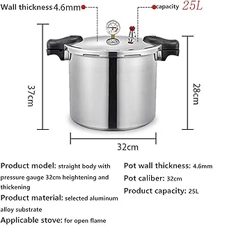 25 ltr Pressure Canner Cooker & all american pressure canners for canning&Induction Compatible | Pressure Gauge & Pressure Regulator | Aluminum & Stainless Steel | Pressure release 13 PSI (+/- 5%)