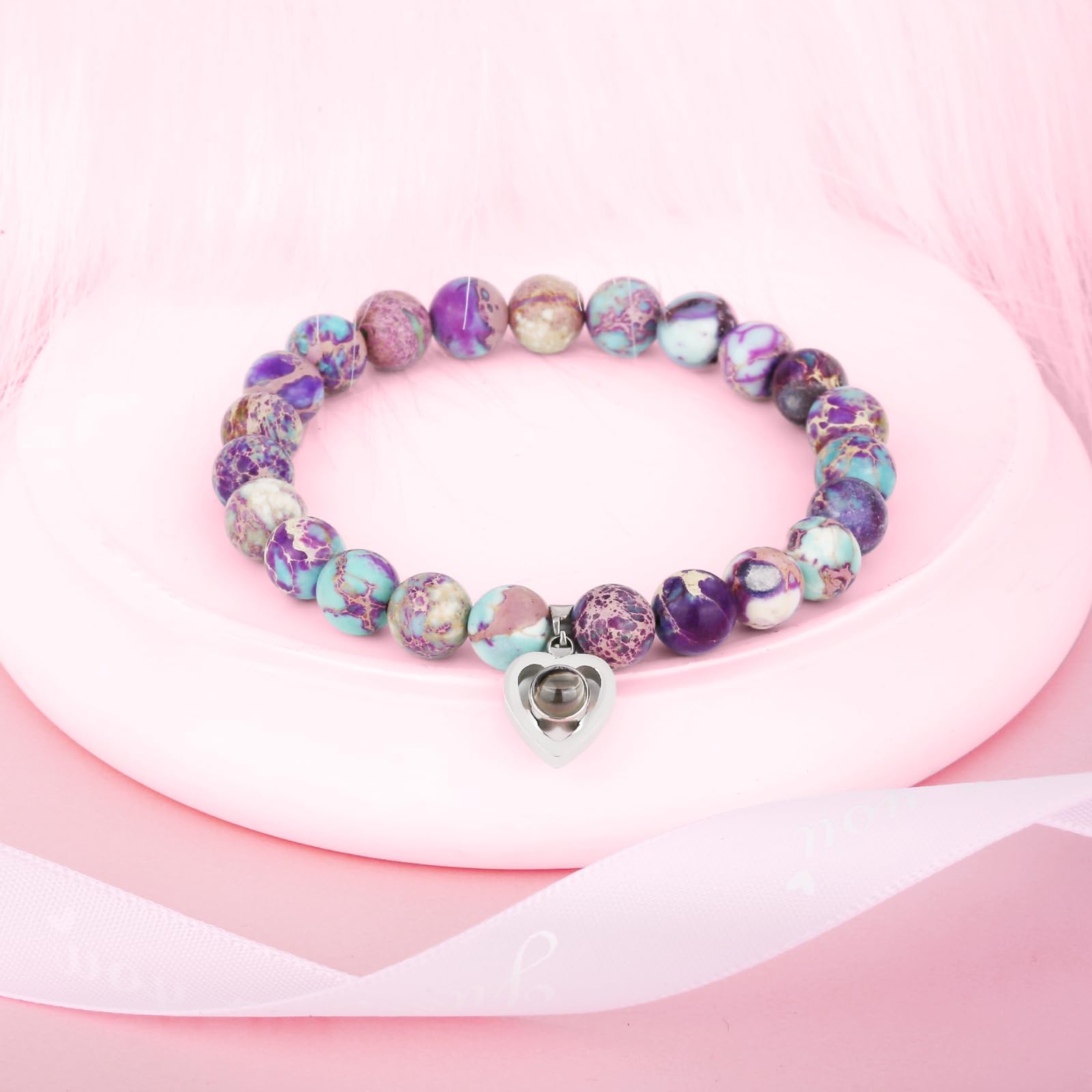 Natural Stone Bracelet for Girls Women, Mothers Day Gifts for Mom/Bonus Mom/Mother in Law/New Mom/Nana/Gigi, Birthday Gifts for Daughter/Sister/Best Friend/Wife/Girlfriend