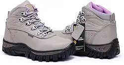 Bota Feminina Trilha em Couro Legítimo Blaqueado com Palmilha de Gel 2066