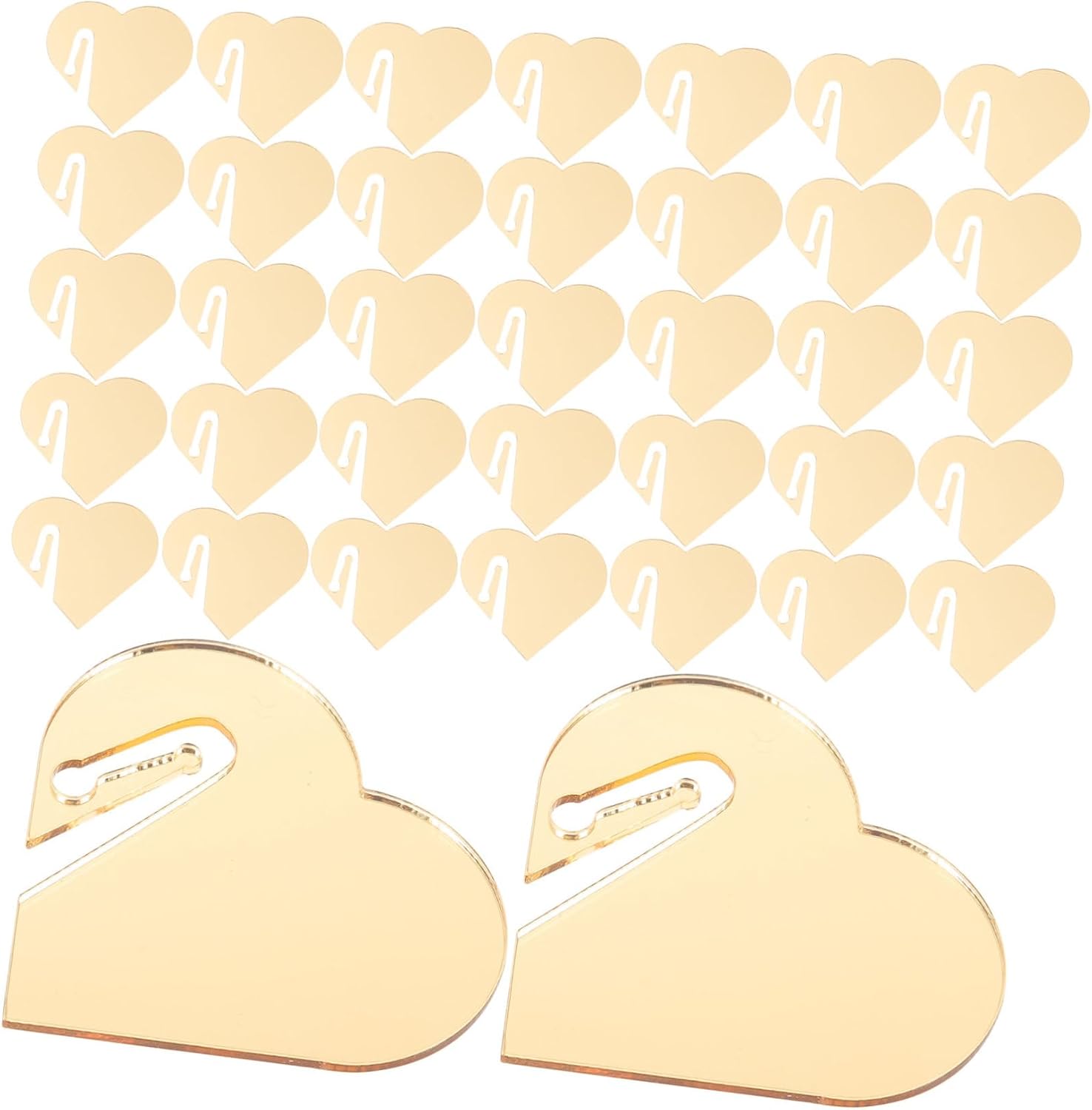 Zerodeko 50pcs Acrylic Drink Tags Heart Shaped Wine Markers Portable Cup Markers for Home Bar Party