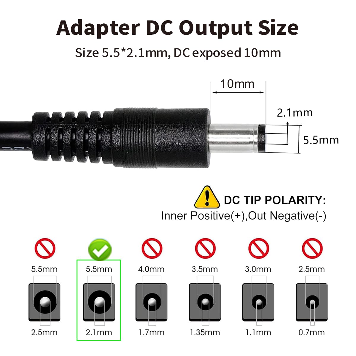 Tonton Bloc d'alimentation CC 12 V 2 A pour Caméra de Vidéosurveillance - Prise Européenne - Noir - pour DVR + 1 Répartiteur en Y vers 4 Câbles DC 12 V - 1 Prise