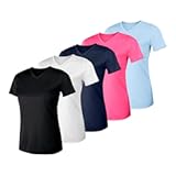 Women&apos;s Cool Dri Performance V-Neck T-Shirt&comma; Moisture-Wicking Short Sleeve Tee&comma; 40&plus; UPF Protection&comma; 1 Or 5 Pack