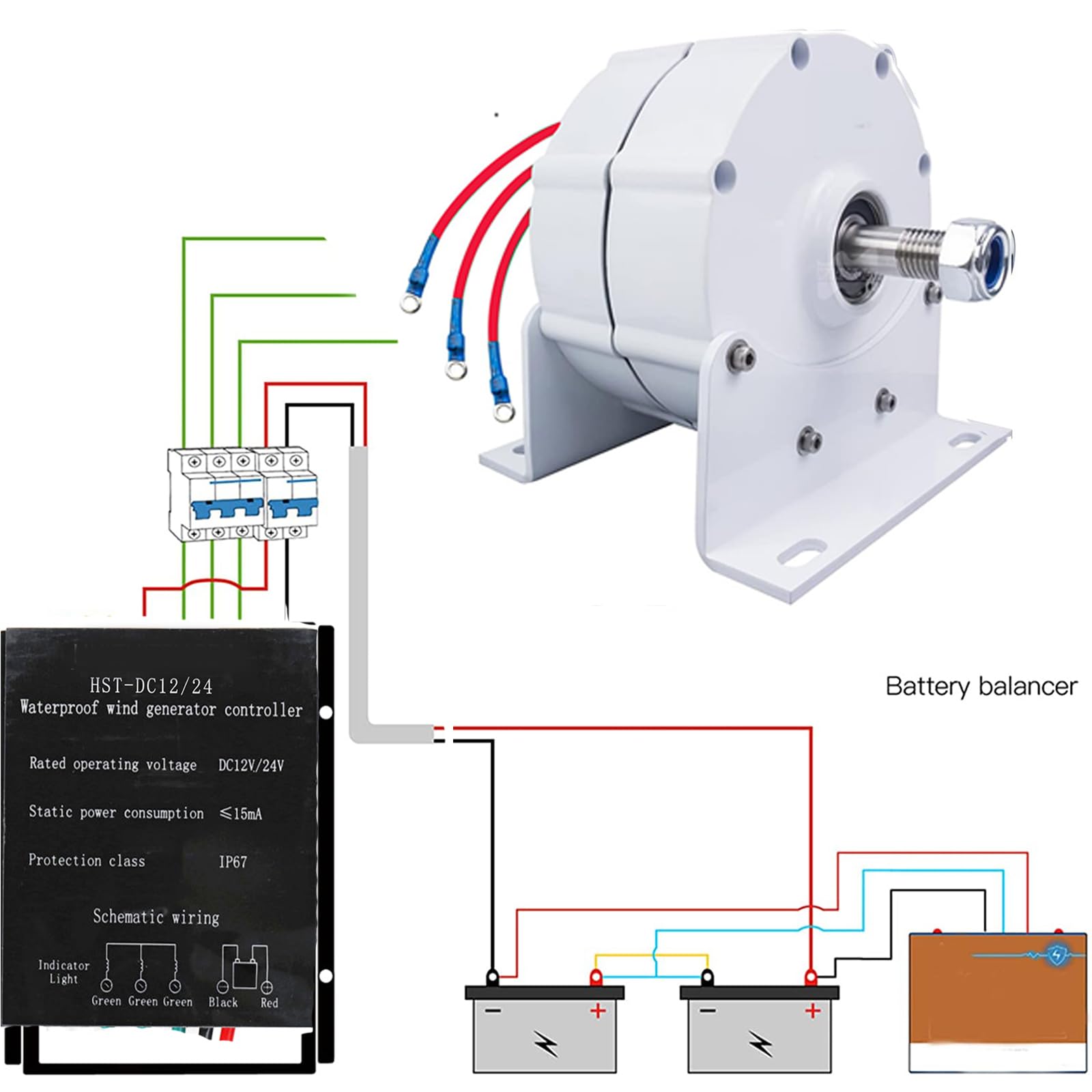 3000W 300RPM niedriger RPM Generator, 48V 96V 120V 220V 380V getriebeloser Dauermagnet-Generator Wechselstrom-Generatoren für Windkraftanlage