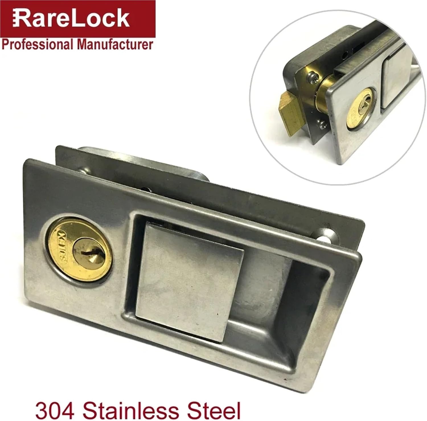 304 Stainless Door Handle Lock for Outdoor Boat Yacht Storage-Box Women Wardrobe Jewelry Box Motor Cabinet DIY MS528 I 1Pcs(MMS5282 x 1pcs)